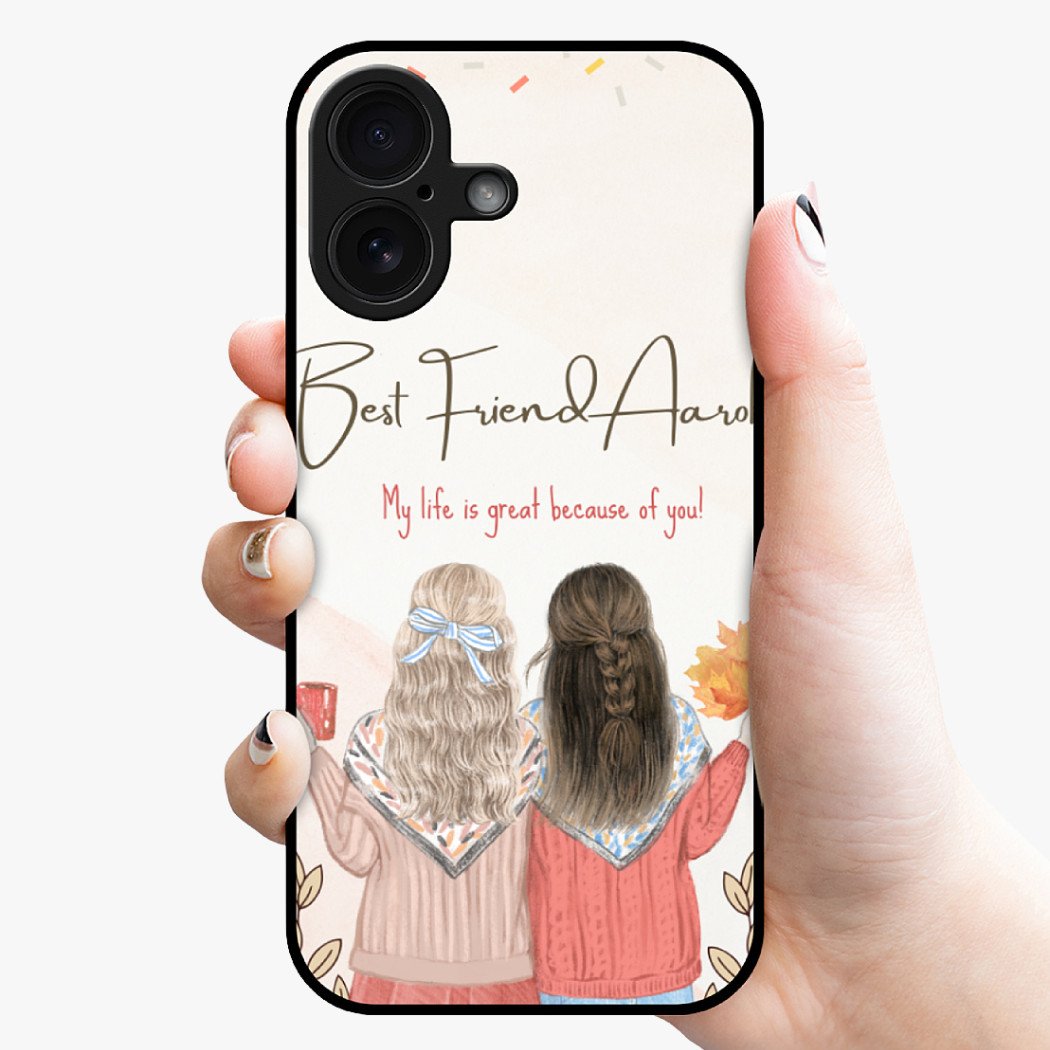 Best Friend Name Customize Glossy Premium Phone Cover - Image 2