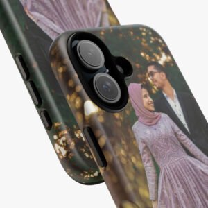 Vibrant personalized phone case with custom photo design for iPhone and Android.