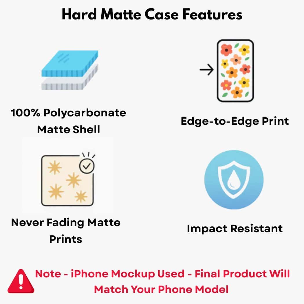 Vibrant floral edge-to-edge print on a durable matte phone case.