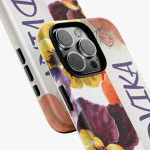Vibrant floral phone case for iPhone with camera protection.