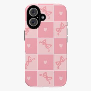 Pastel Pink Ribbon Bow Print Premium Phone Cover