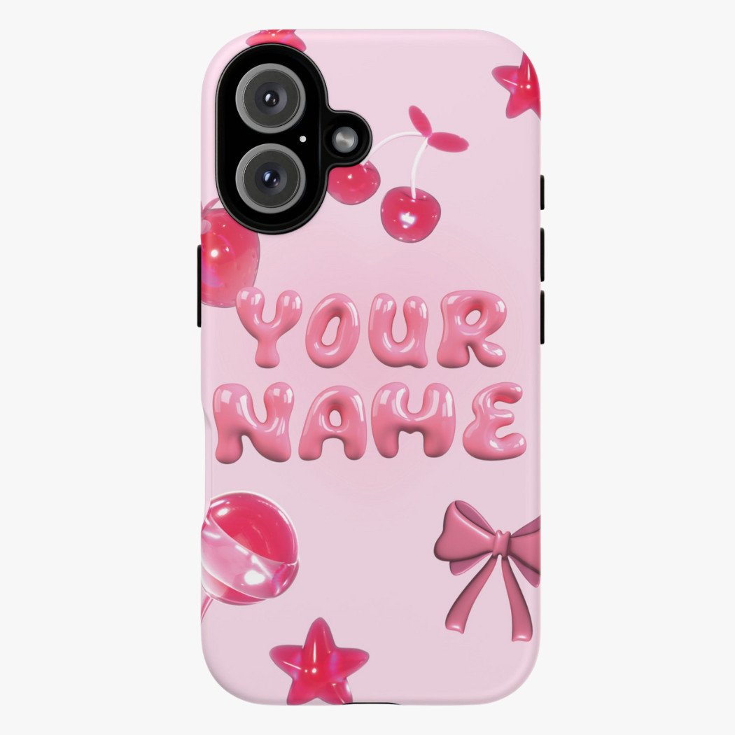 Pink Name Letter Customize Premium Phone Cover