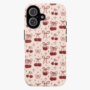 Red Cherry Bow Premium Phone Cover