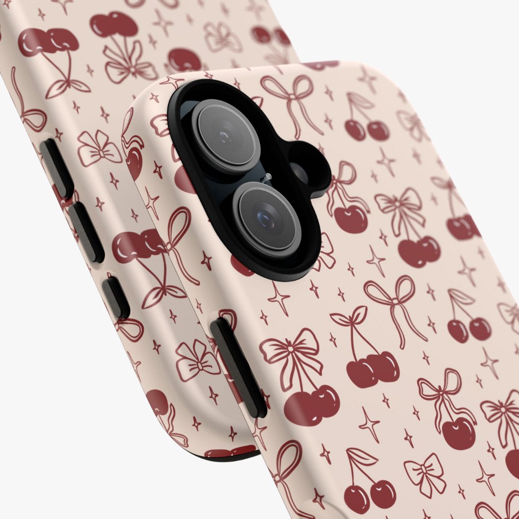 Red Cherry Bow Premium Phone Cover - Image 2