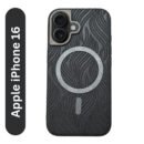 RichCase Elite Black Leather MagSafe Case for iPhone 16